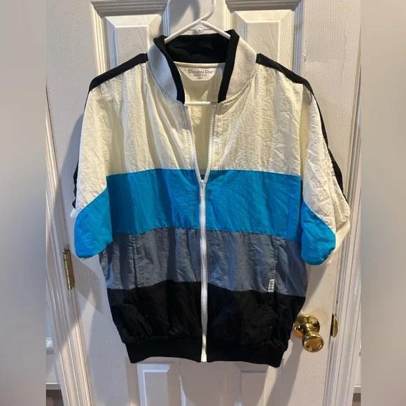 Vintage Christian Dior Monsieur Colorblock Windbreaker Jacket 80s